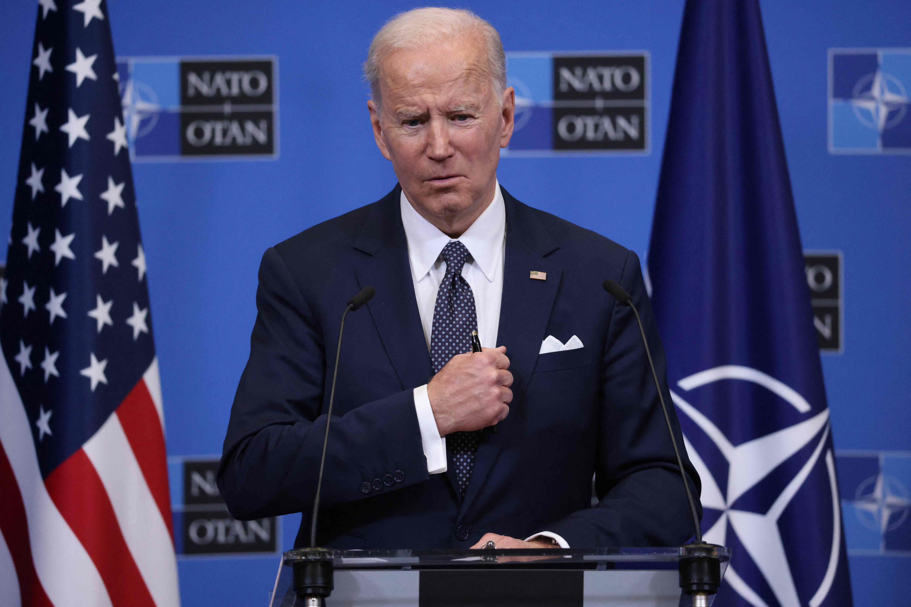 Joe Biden en conferencia de prensa en Bruselas. Foto: AFP
