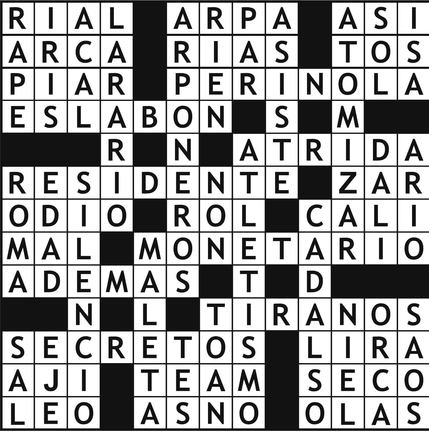 Solución del juego anterior.