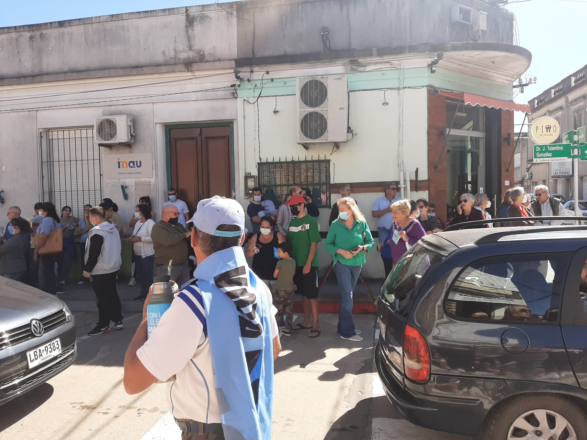 Así esperan a Lacalle Pou en Canelones. Foto: Mariángel Solomita