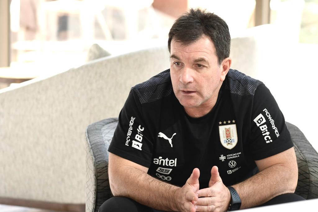 Jorge Giordano en la previa del duelo entre Chile y Uruguay. Foto: Leonardo Mainé - Enviado.