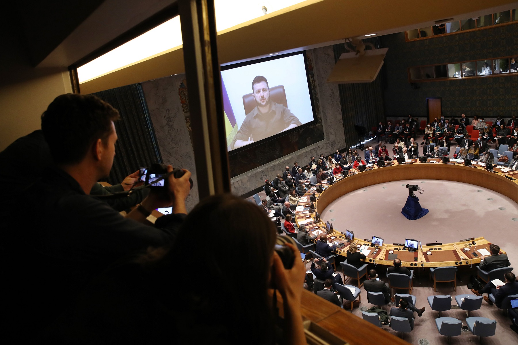 Conferencia de Volodimir Zelenski. Foto: AFP.