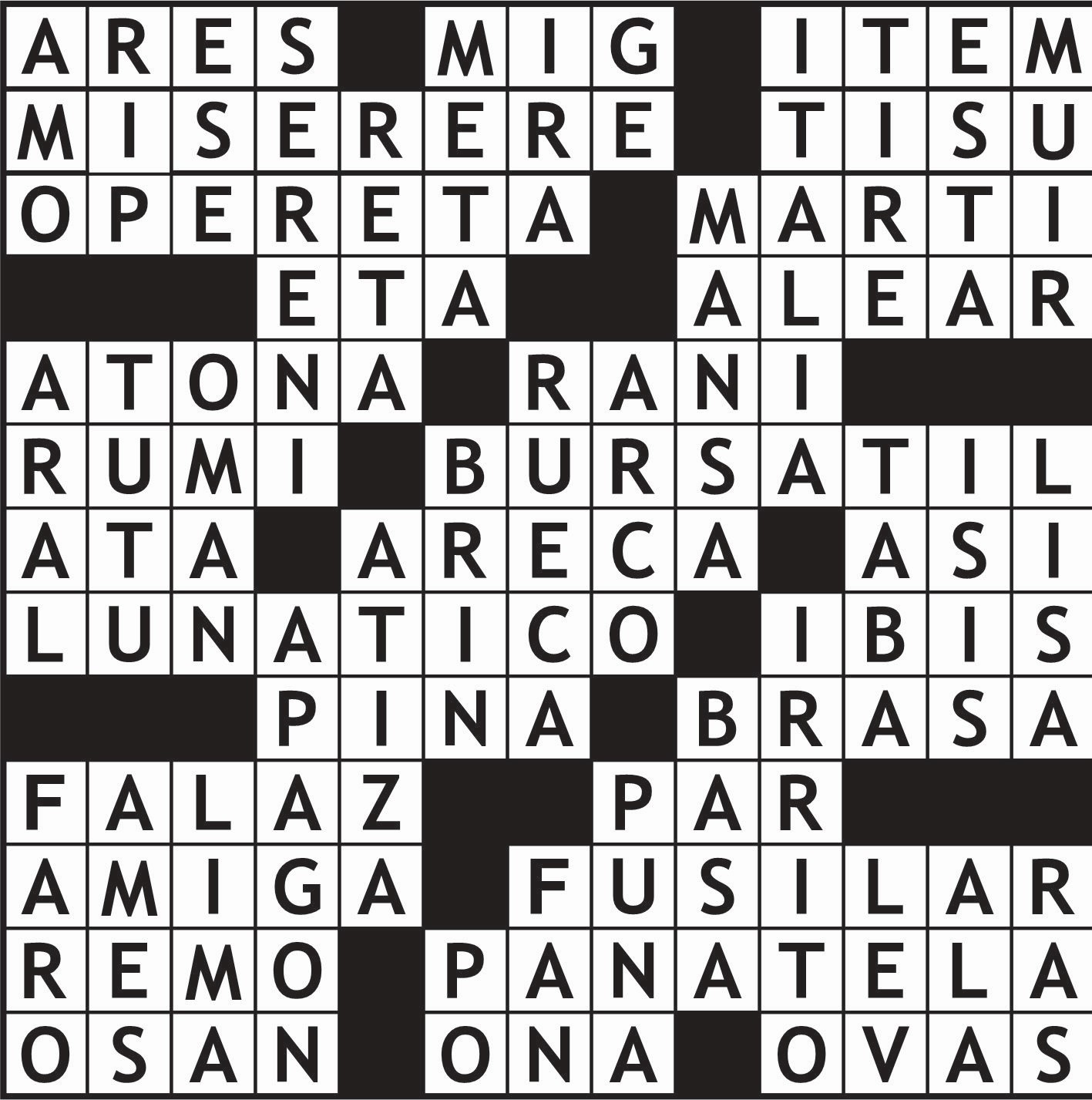 Solución del juego anterior.