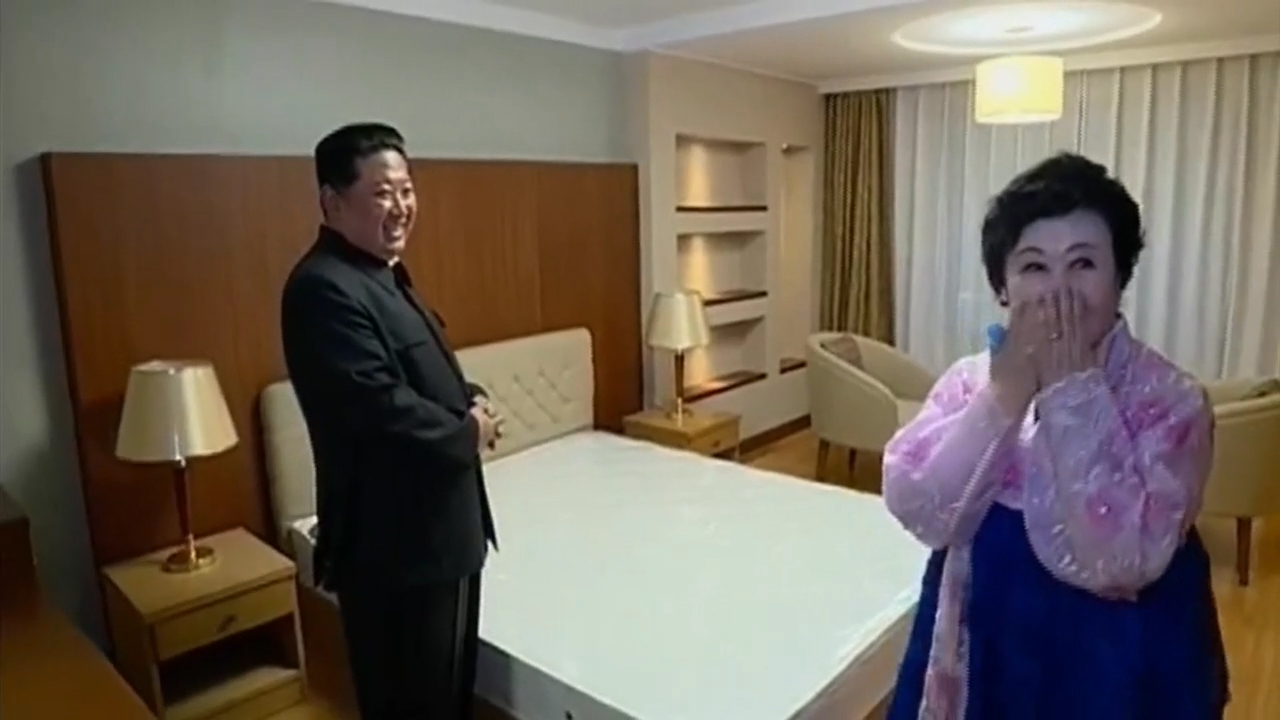 Kim Jong-un regala viviendas. Foto: Captura