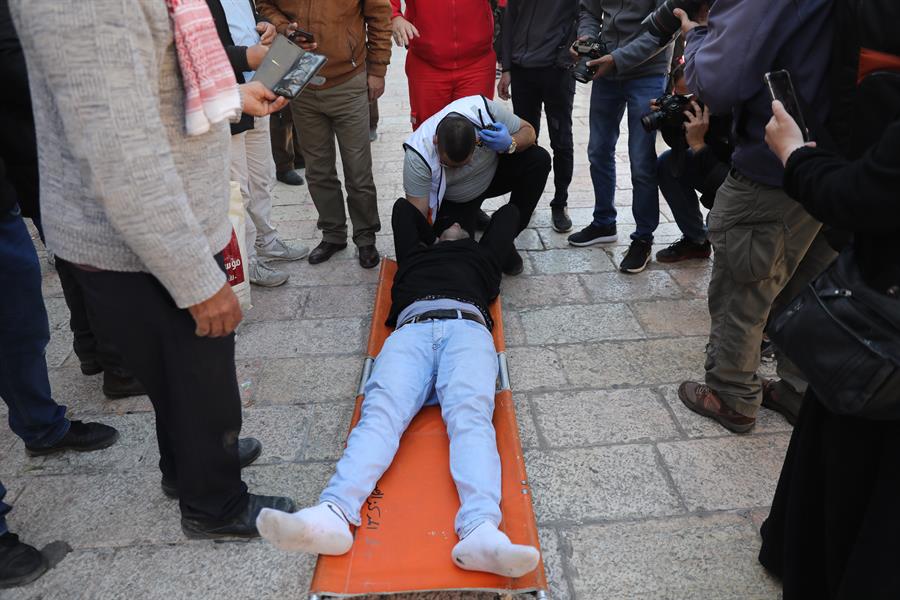 Más de 150 heridos en Jerusalén tras choque en la Explanada de las Mezquitas. Foto EFE