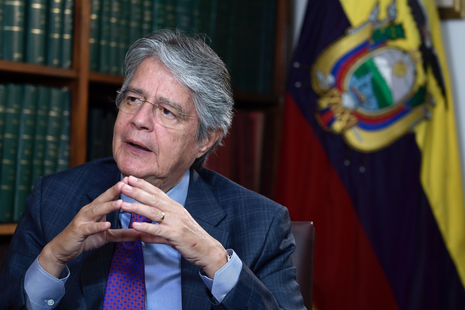 Presidente de Ecuador, Guillermo Lasso, en entrevista con El País. Foto: Leonardo Mainé