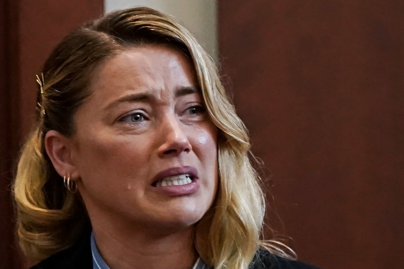 Amber Heard durante el juicio en su contra. Foto: AFP