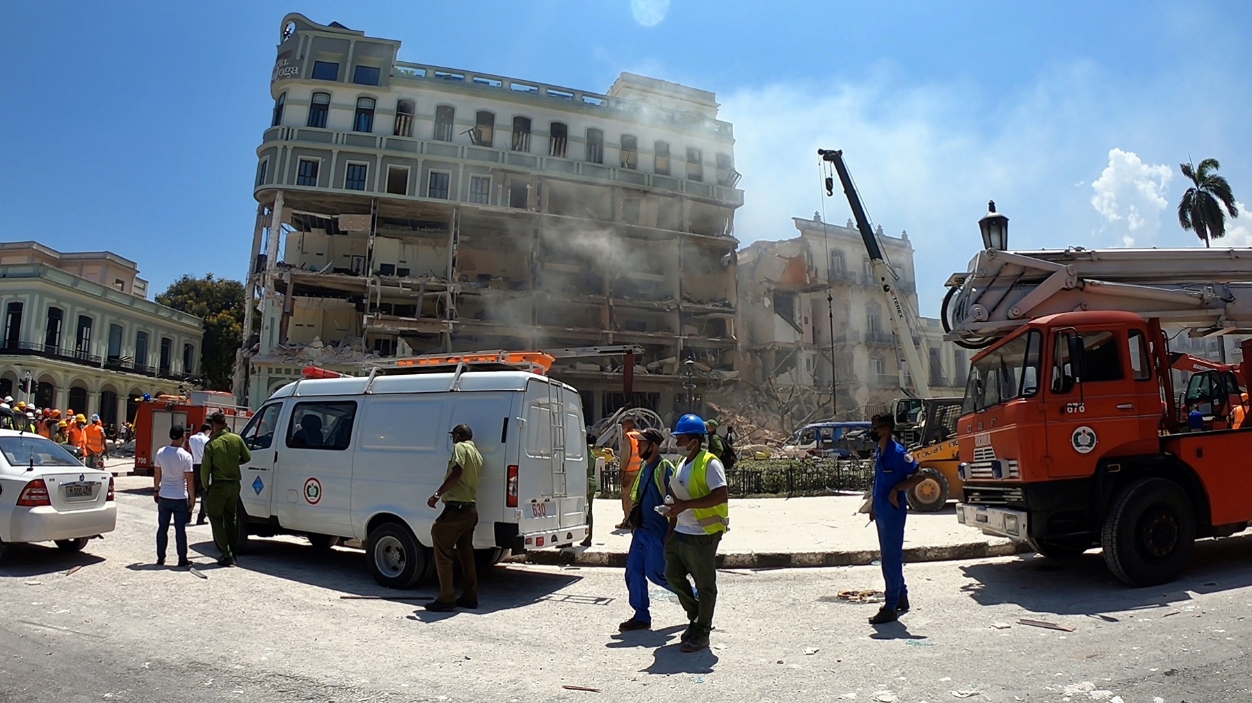 Explosión en el hotel Saratoga de La Habana, Cuba. Foto: AFP.