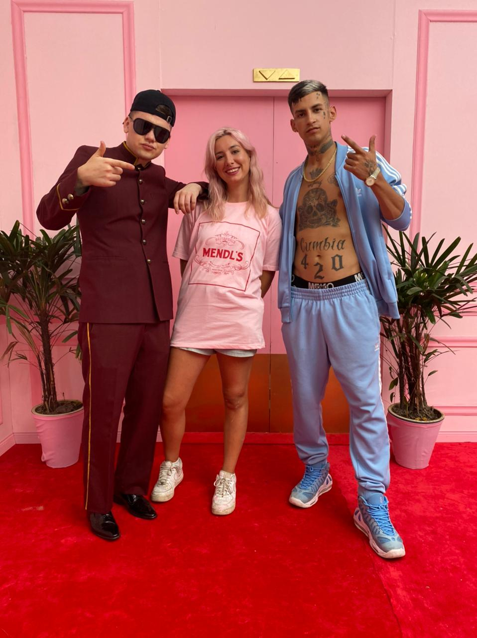 Melanie Antón con Bizarrap y L-Gante. Foto: Difusión