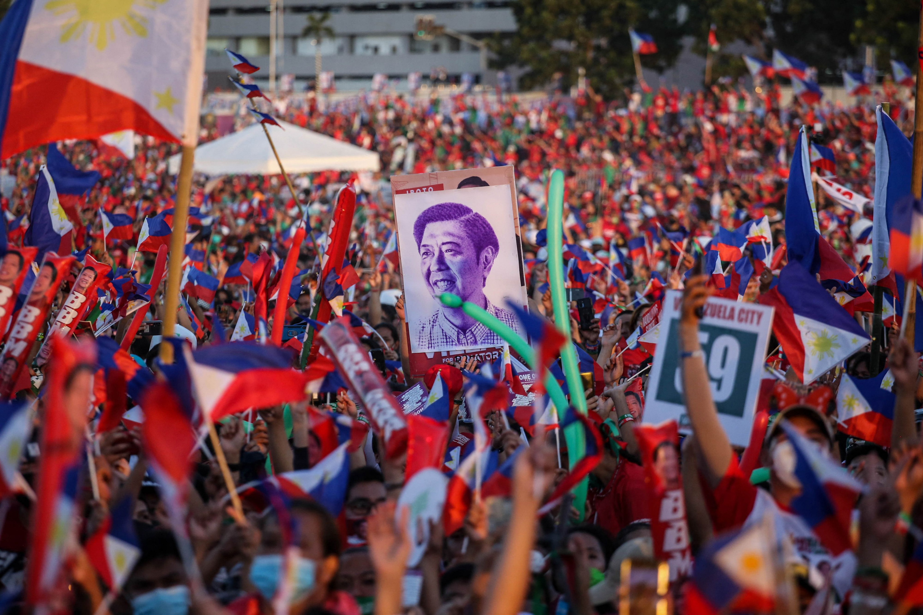 Militantes de Ferdinand “Bongbong” Marcos. Foto: AFP.
