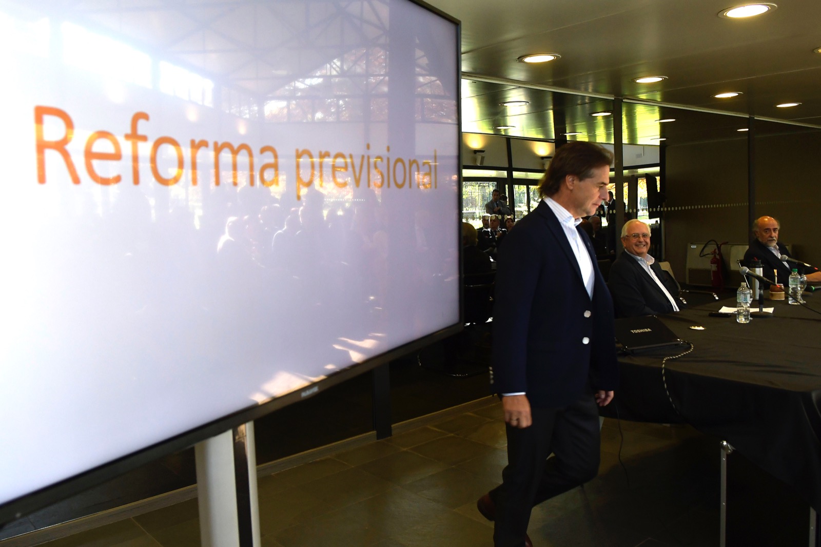 Presentación de plan de reforma de la seguridad social a legisladores de la coalición. Foto: Leonardo Maine