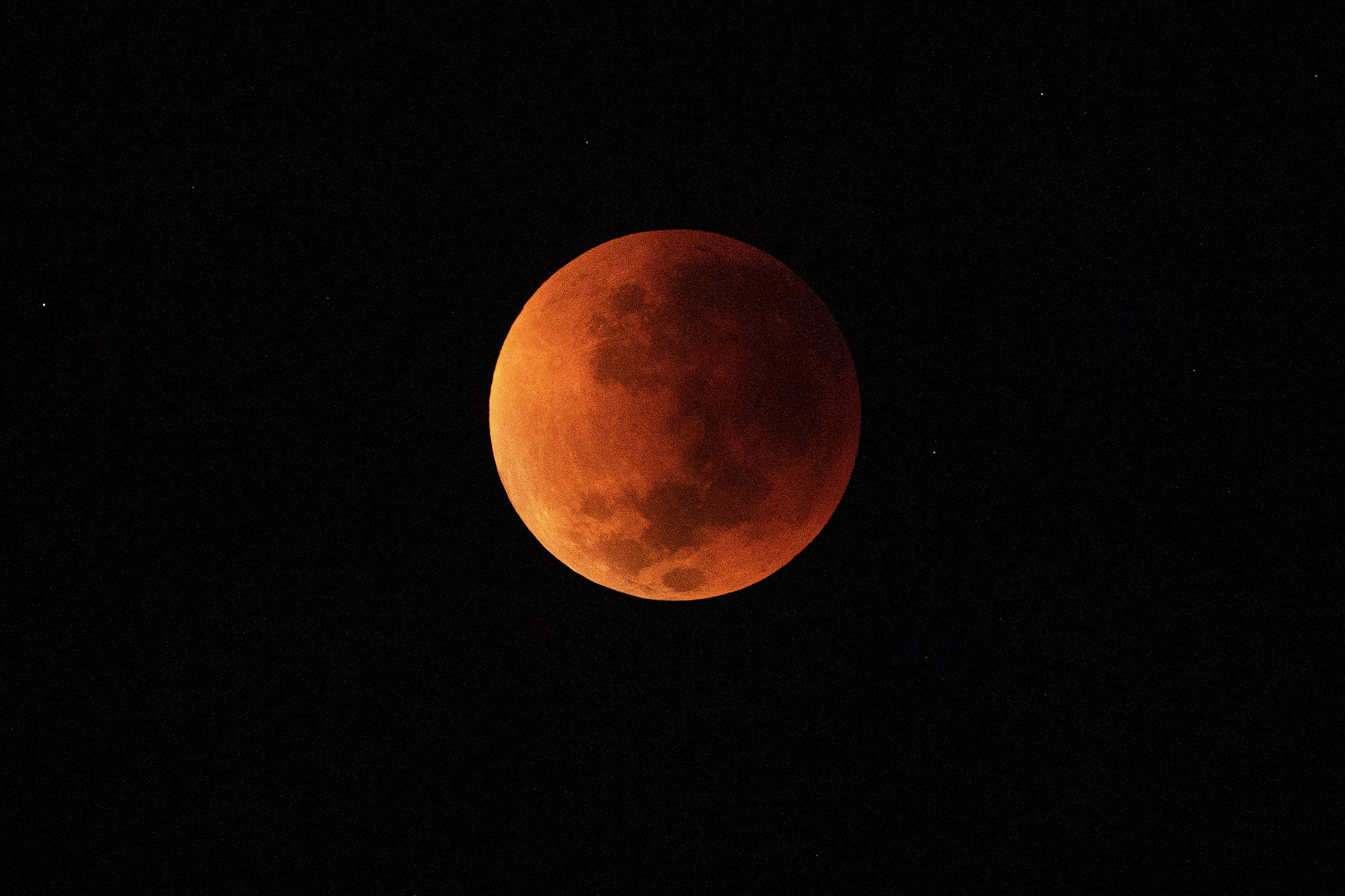 Luna de sangre en Brasil. Foto: AFP