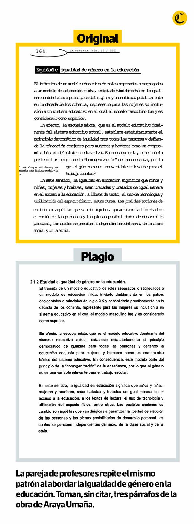 Original Vs. Plagio. El Comercio (GDA)