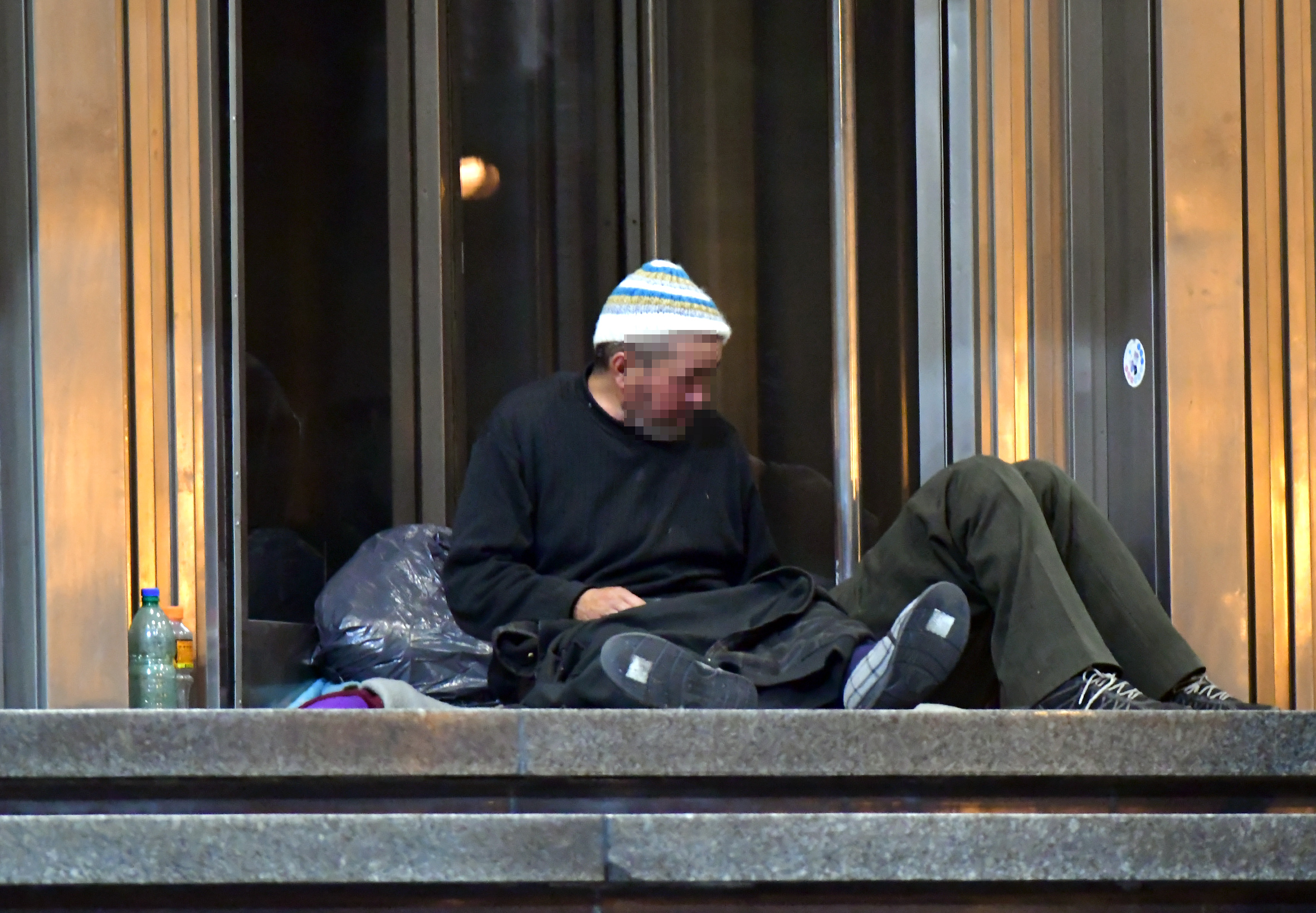 Personas en situación de calle en Montevideo. Foto: Francisco Flores.