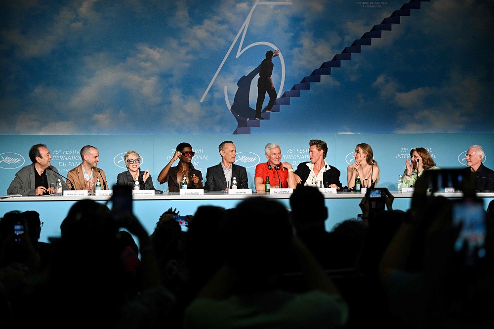 Elenco y staff de la película "Elvis" en el 75° Festival de Cannes. Foto: AFP