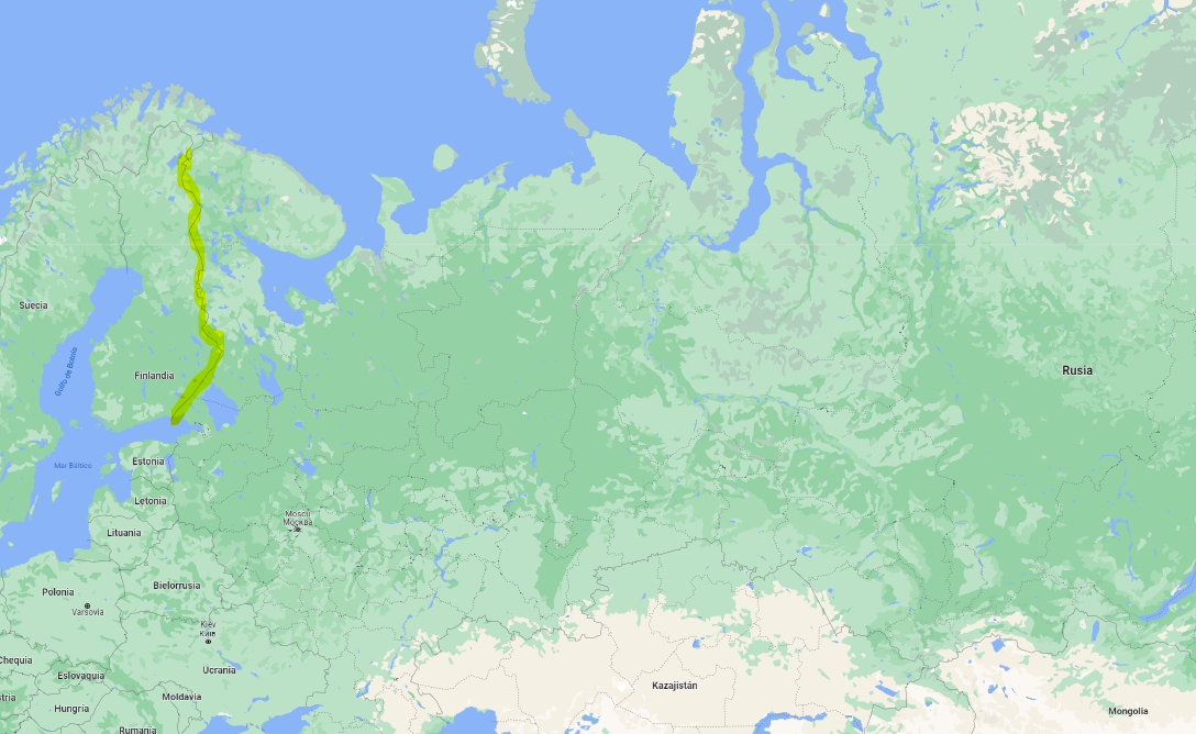 Frontera de Finlandia con Rusia. Foto: Google