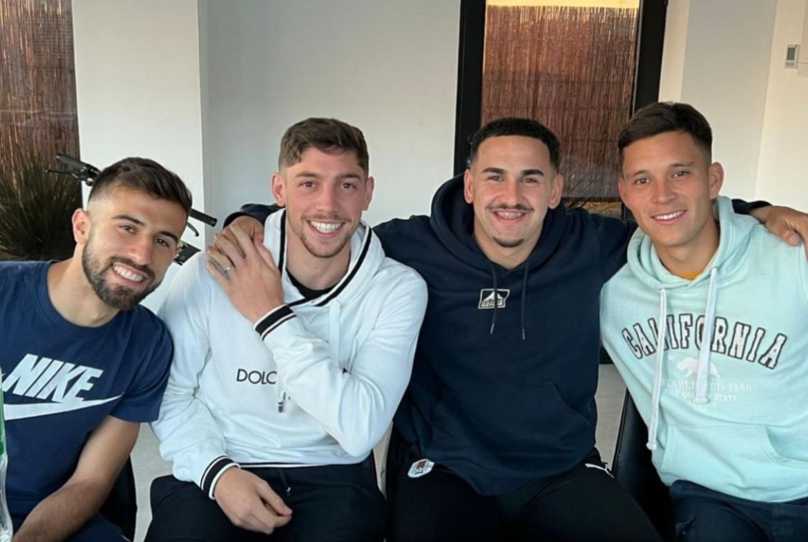 Fede Valverde, Diego Rossi, Fabián Píriz e Iván Cartés. @fedeevalverde
