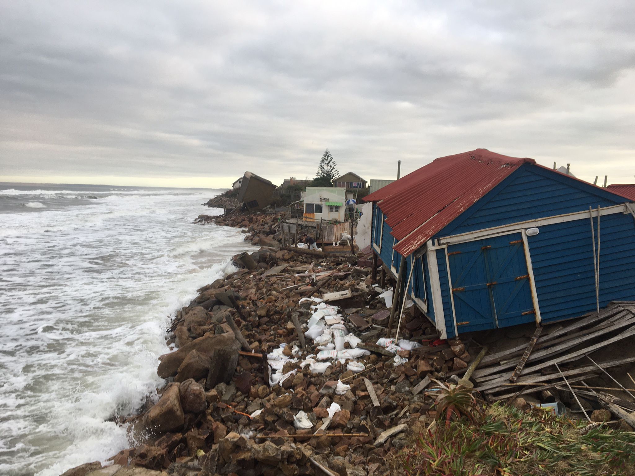 Aguas Dulces tras sudestada. Foto: Sebastián Magallanes, división de Ambiente y Cambio Climático de Rocha