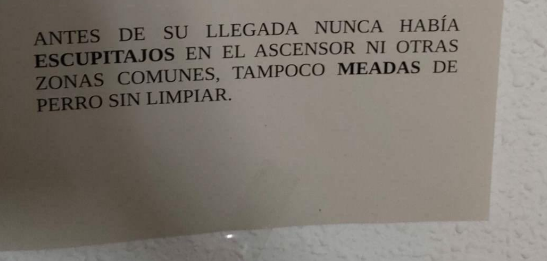 Captura de carta a vecinos. Foto: @LiosdeVecinos