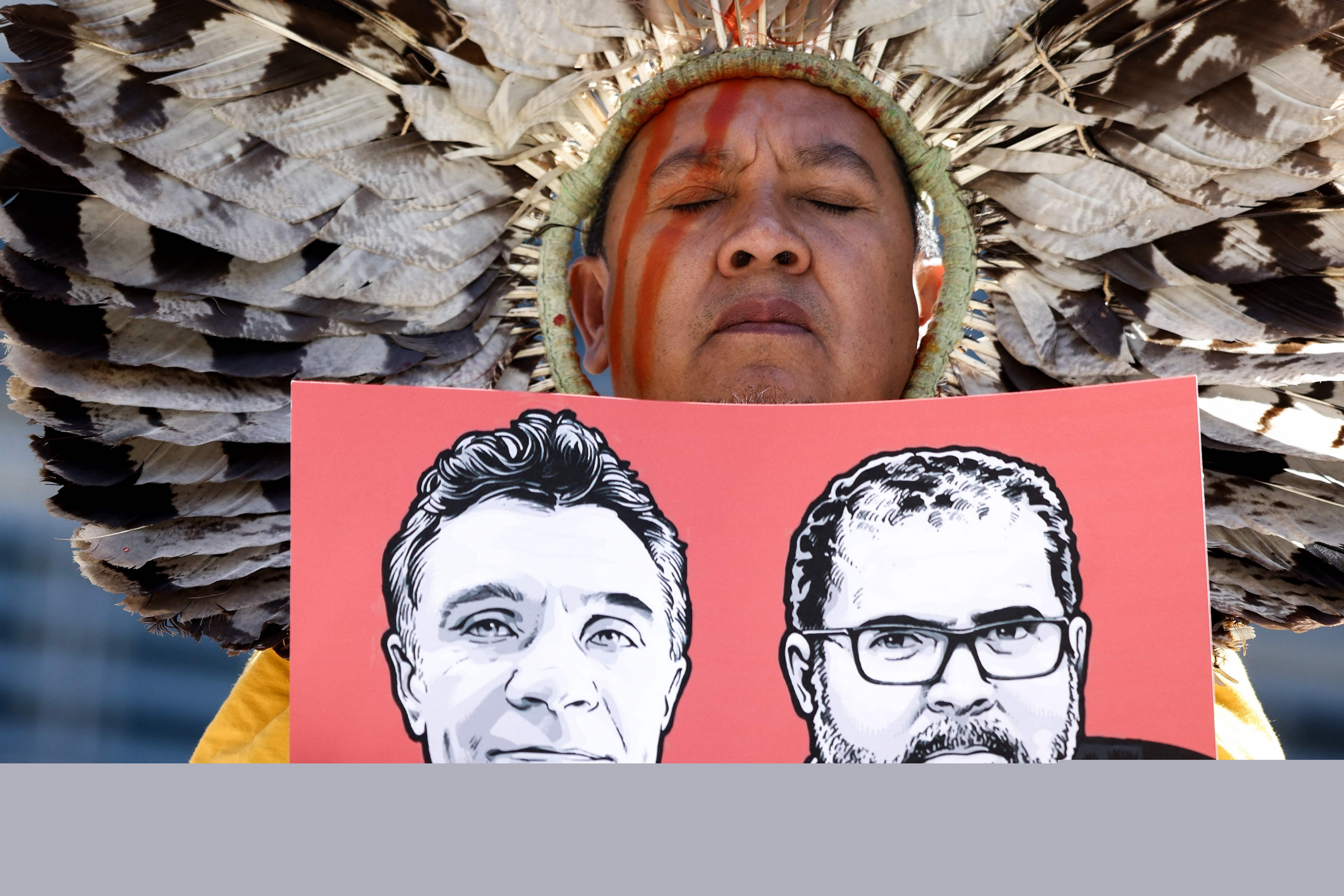 Protestas por la desaparición de Dom Phillips y Bruno Pereira. Foto: AFP