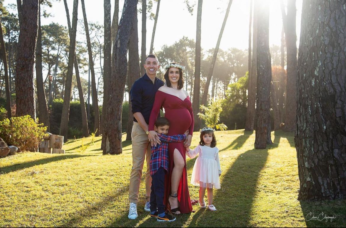 Fernando Muslera, Patricia, Kailash y Tiziana.