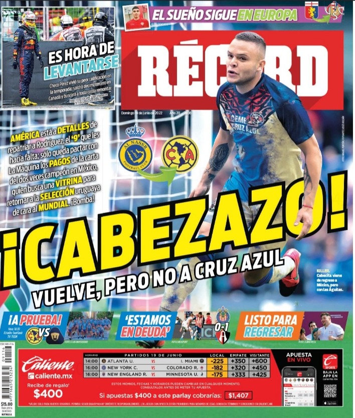 Jonathan Rodríguez en Récord.