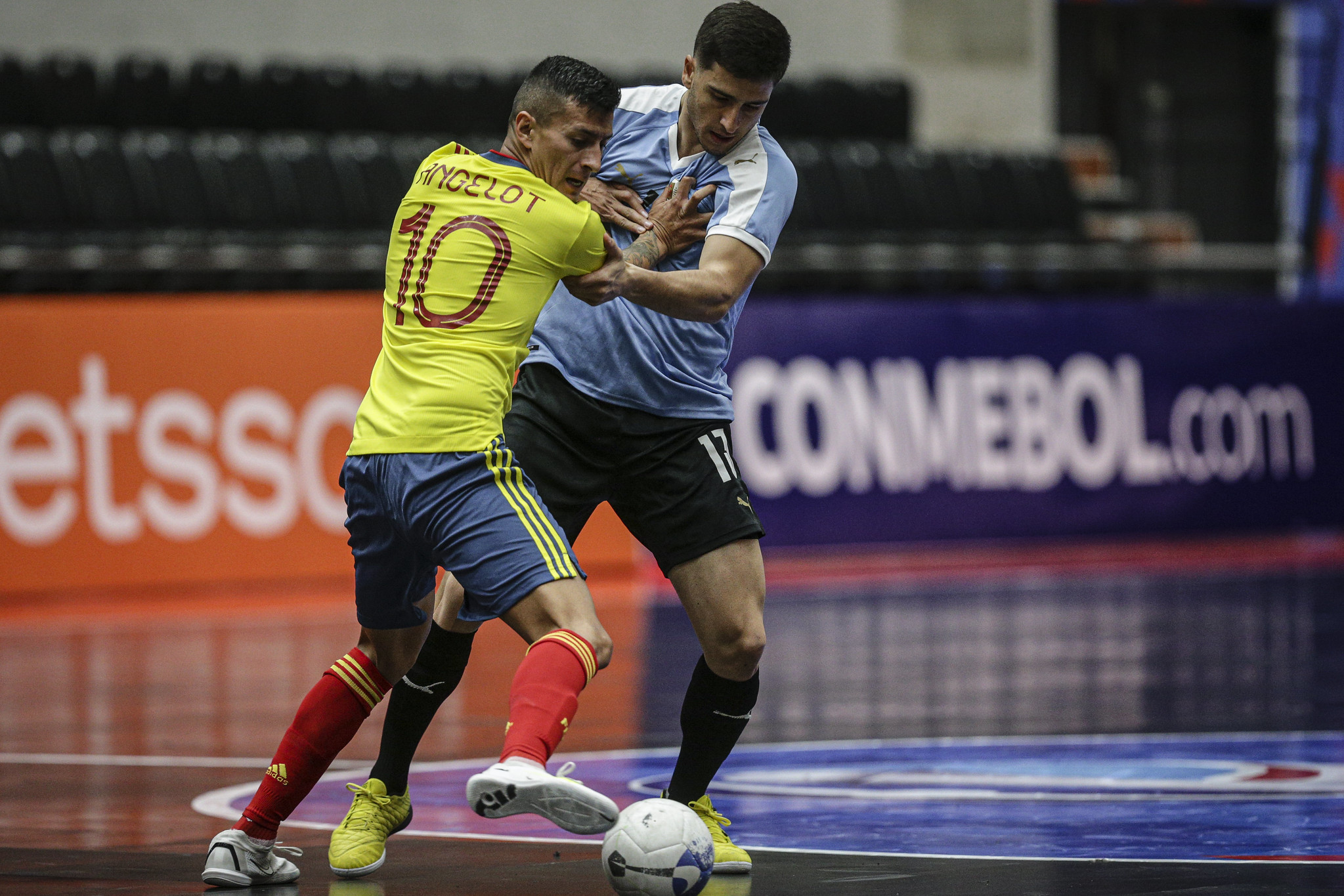Nico Martínez con la selección uruguaya en la Copa América de futsal. Foto: Conmebol