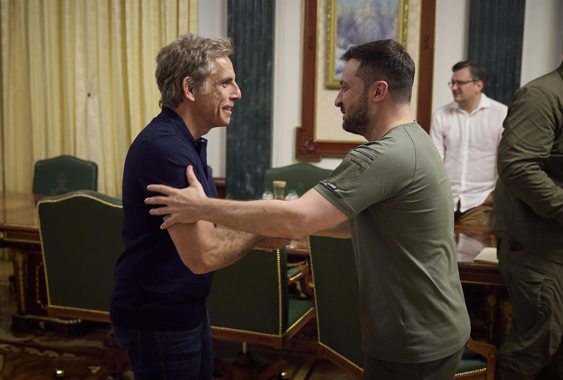 Ben Stiller se reúne con Zelenski en Ucrania. Foto: EFE