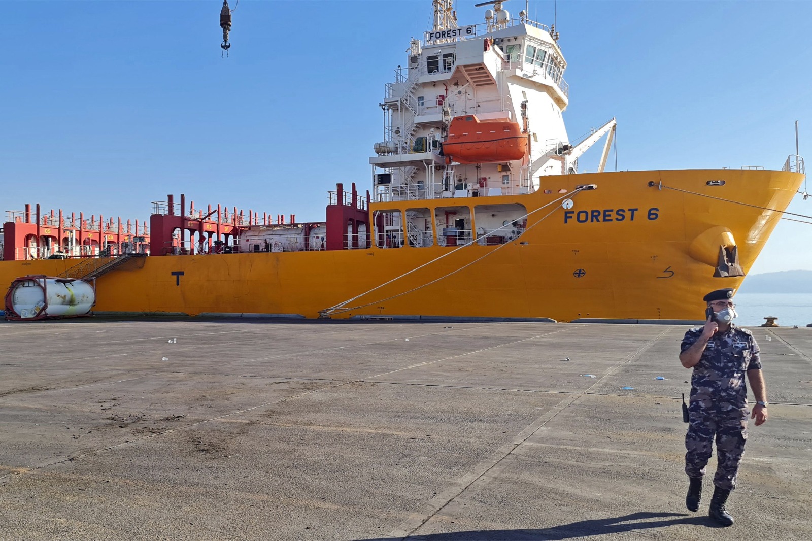 Cayó contenedor lleno de gas en Jordania. Foto: AFP