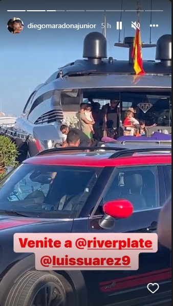 Diego Maradona Junior mediante su historia de Instagram. Foto: Instagram.