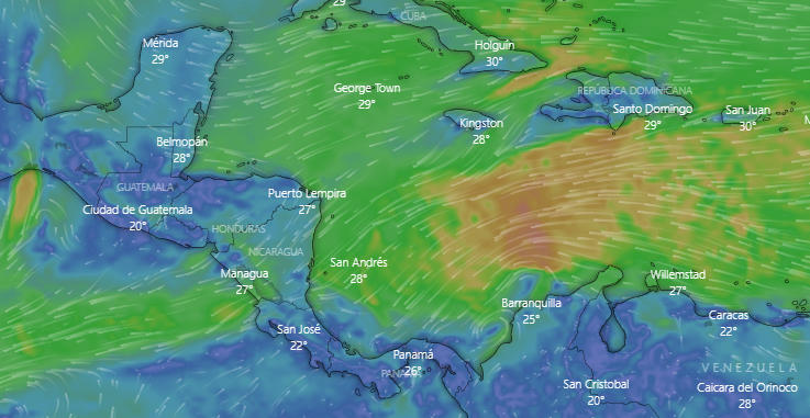 Bonnie. Foto: Captura Windy
