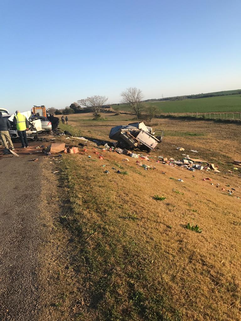 Accidente múltiple en Ruta 2. Foto: Caminera