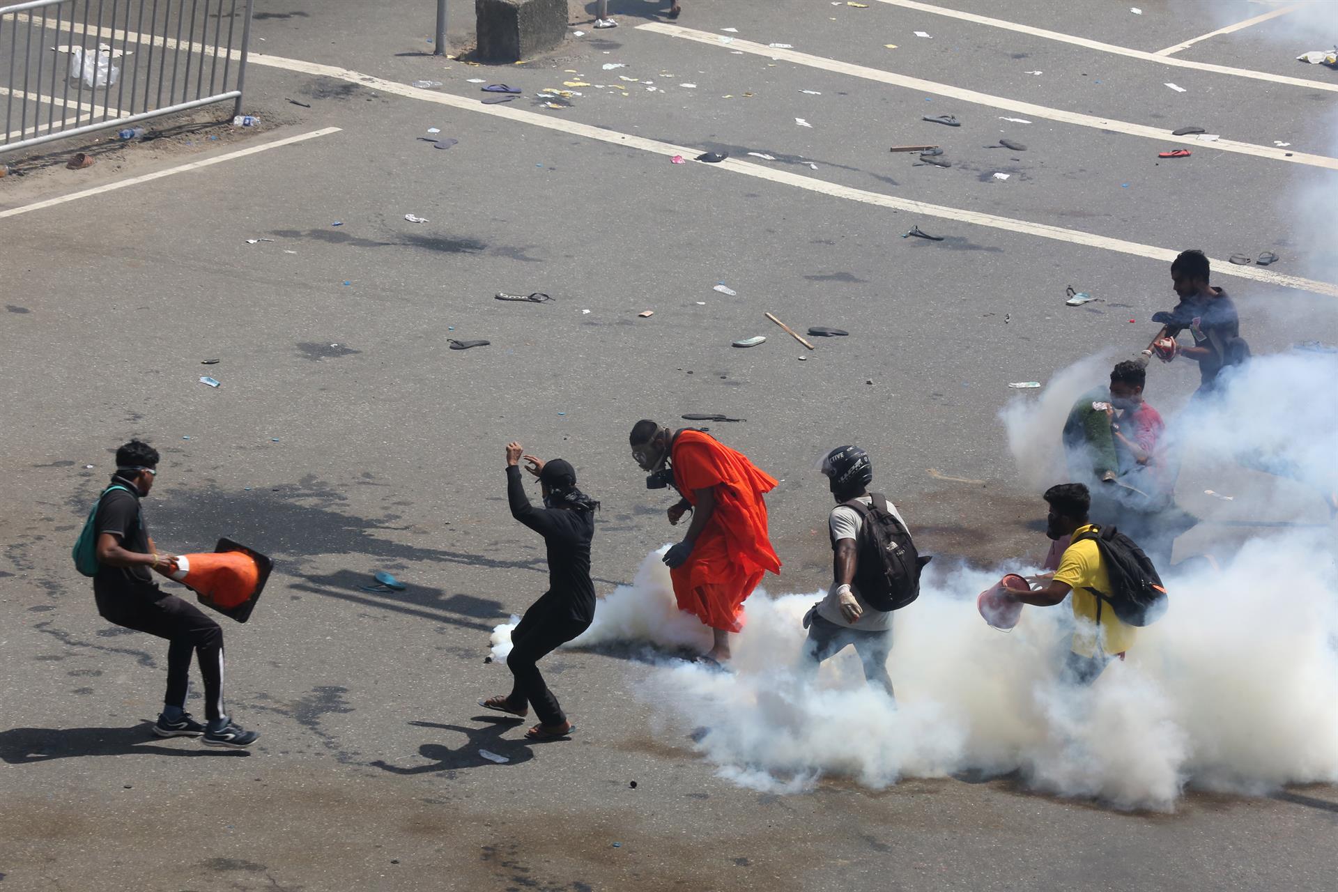 Protestas en las calles de Sri Lanka. Foto: EFE