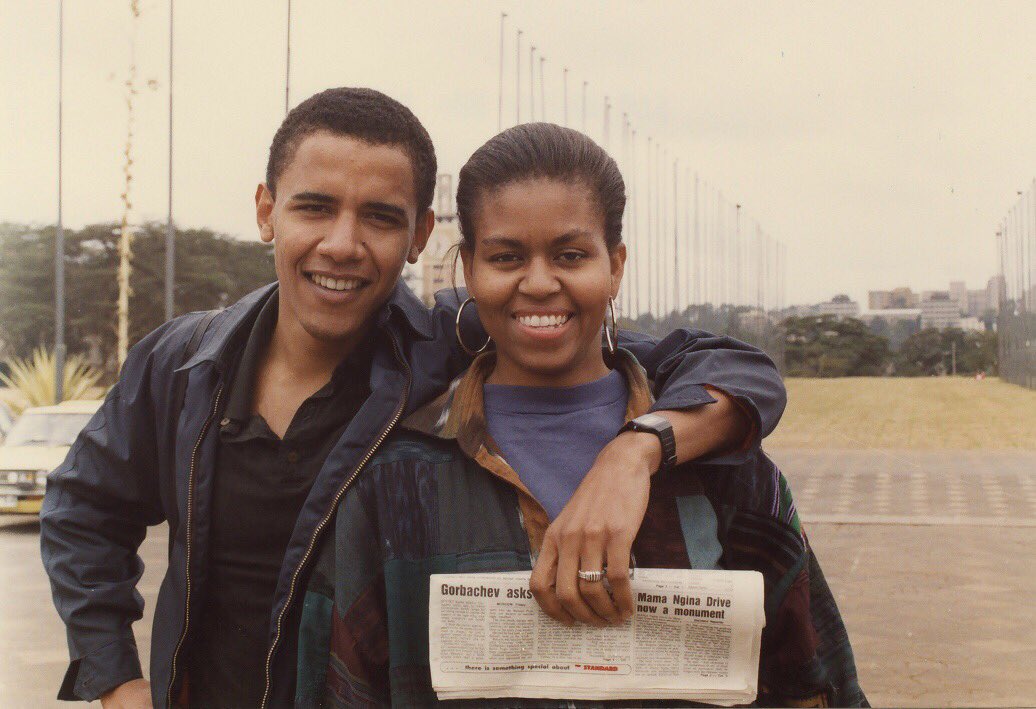Michelle y Barack en su juventud.
