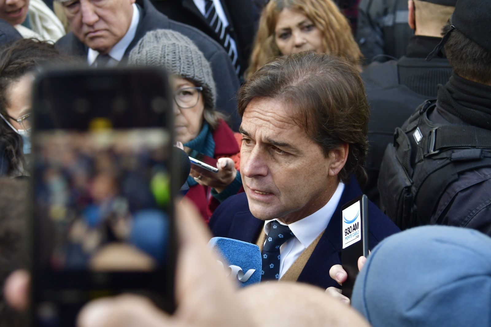 Presidente Luis Lacalle Pou en el acto por el 18 de julio. Foto: Estefanía Leal