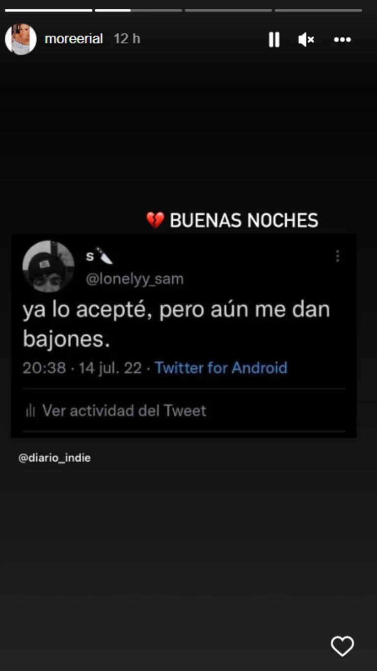 El mensaje de Morena Rial. Foto: Captura de Instagram.