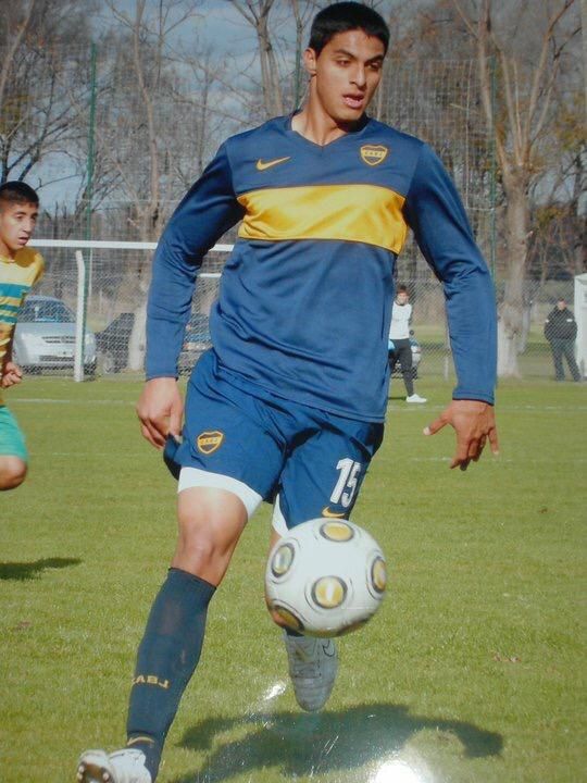 Hernán Rivero en las juveniles de Boca Juniors.