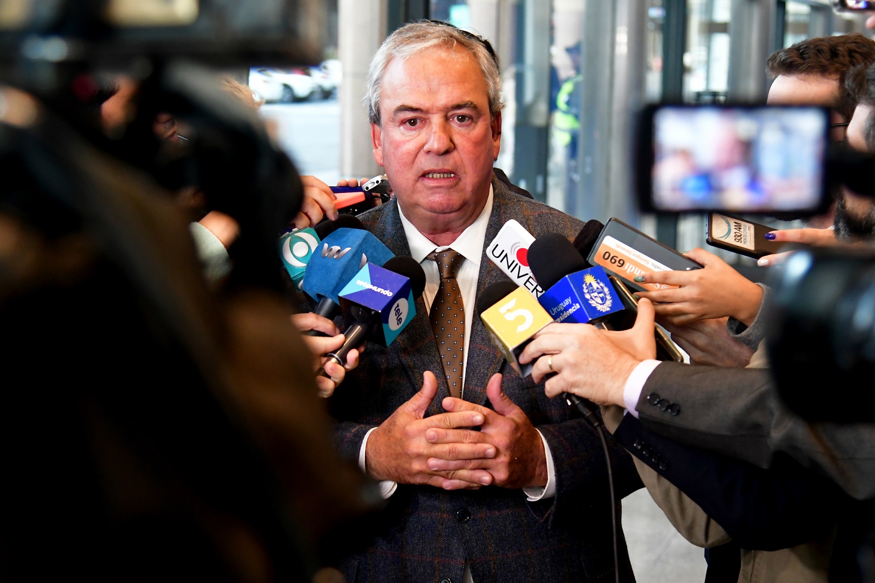 Luis Alberto Heber en una rueda de prensa. Foto: Estefanía Leal.