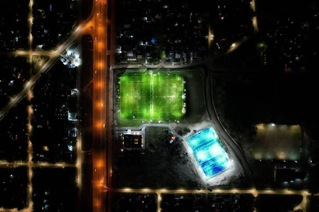 Vista aérea de las canchas del Colegio Areteia.  Foto: Cortesía