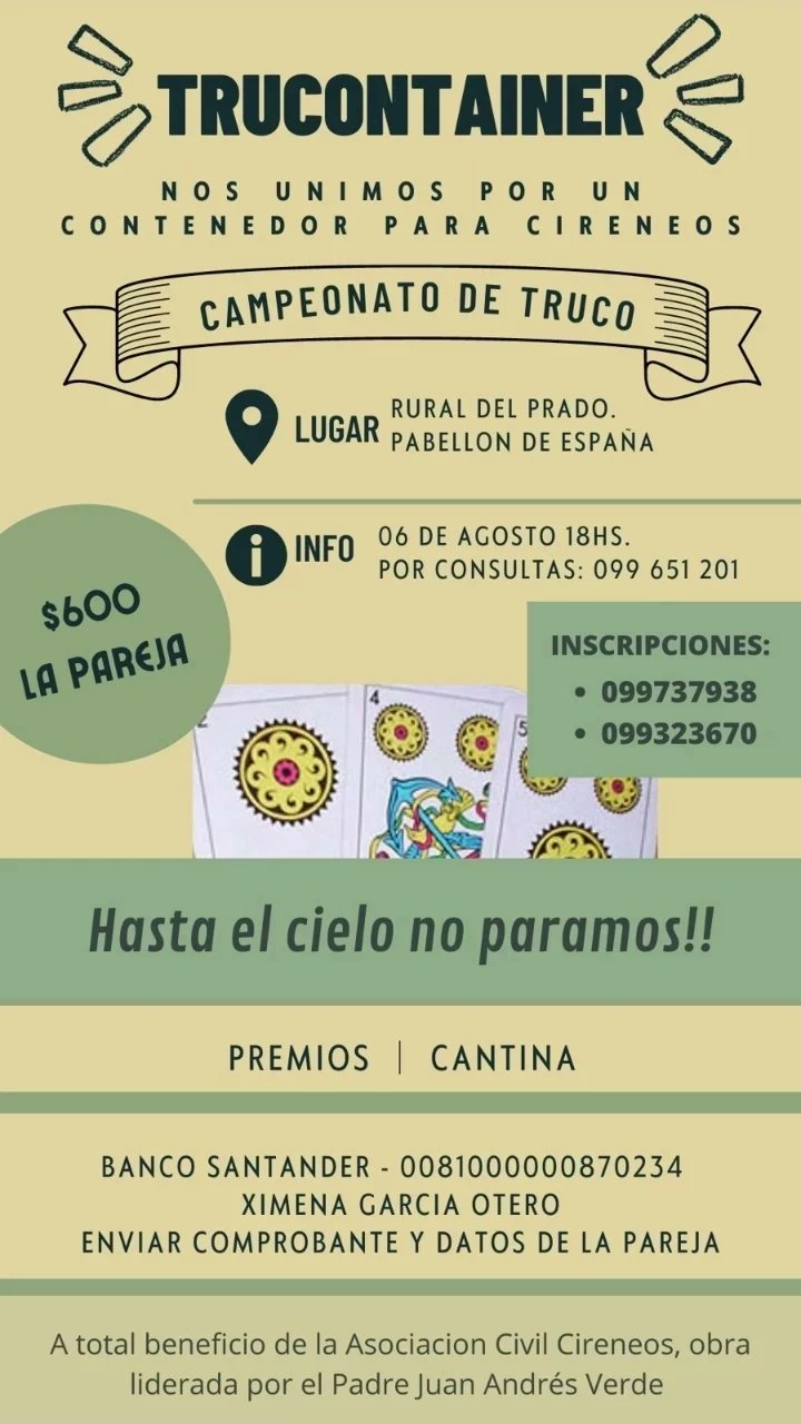 Cuenta para inscribirse en el "trucontainer"