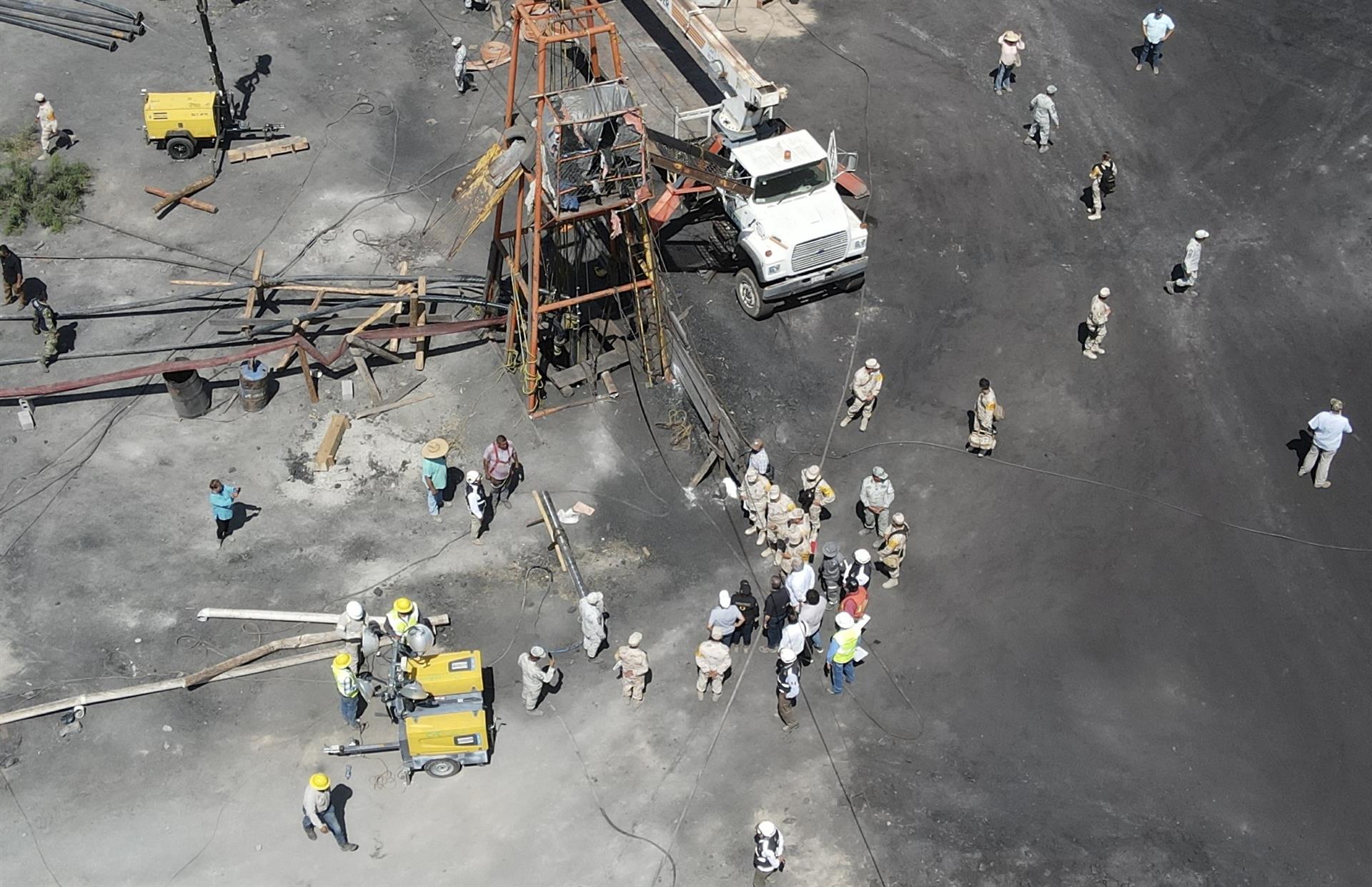 Intento de rescate de mineros en México. Foto: EFE