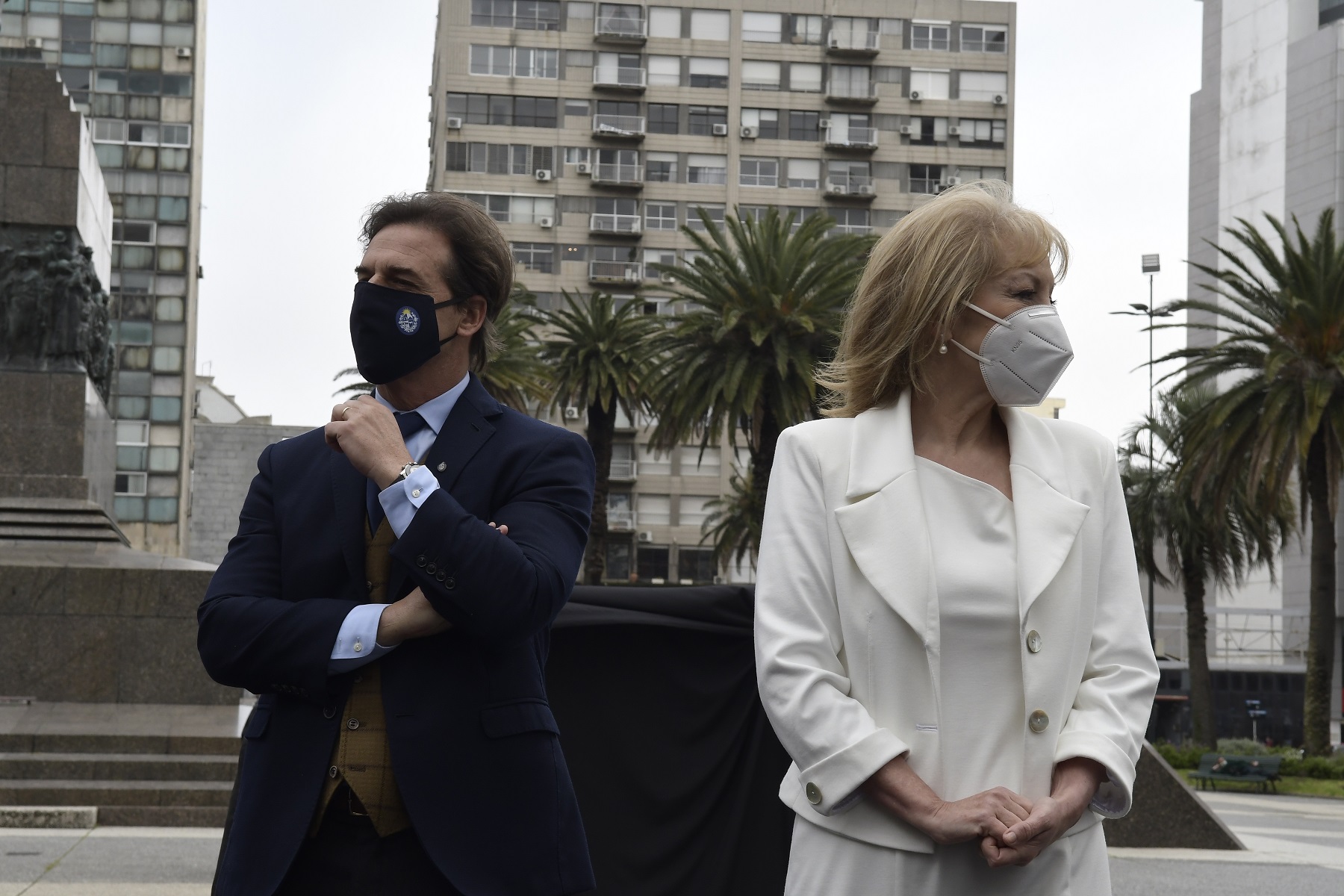 Luis Lacalle Pou y Carolina Cosse. Foto: Leonardo Mainé.