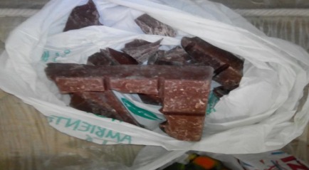 Chocolate incautado a policía en el Penal de Libertad. Foto: Ministerio del Interior