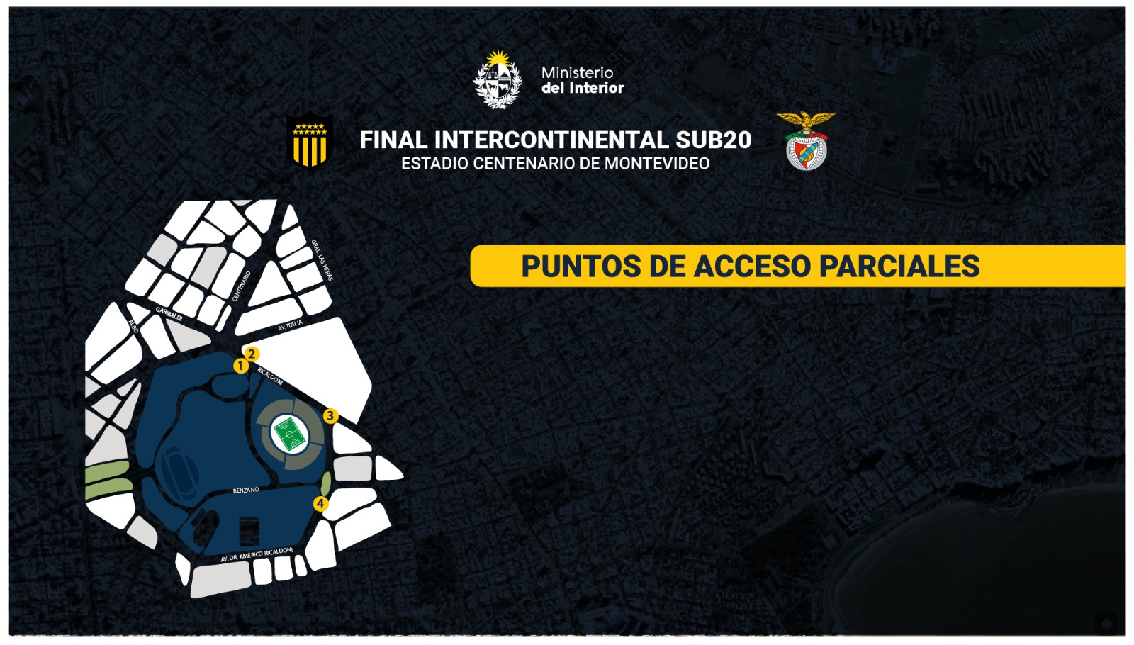 Operativo de seguridad Peñarol-Benfica.