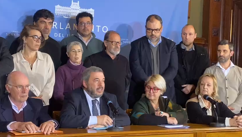 Conferencia del FA por interpelación por Marset. Foto: Captura