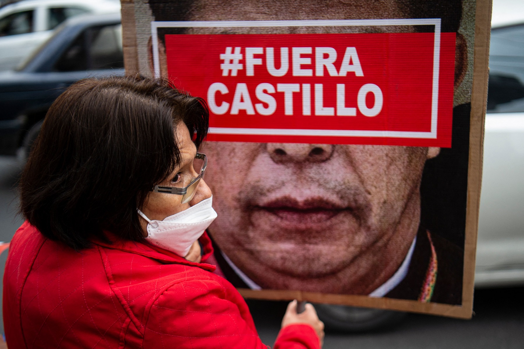 Protesta contra Pedro Castillo. Foto: AFP.