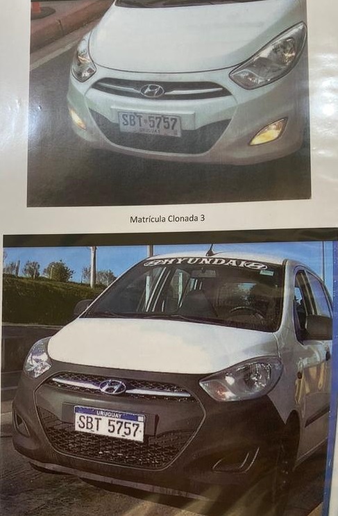 Matrícula clonada. Foto: Sucive