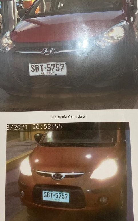 Matrícula clonada. Foto: Sucive