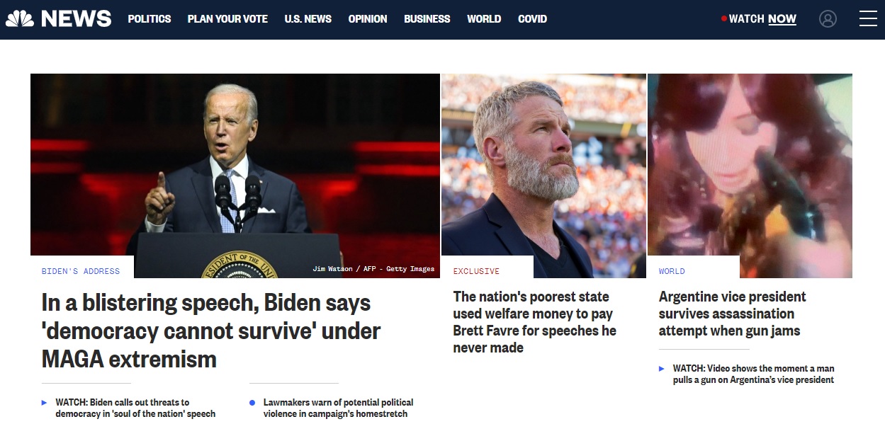 Portada de La Vanguardia sobre el atentado a Cristina Kirchner