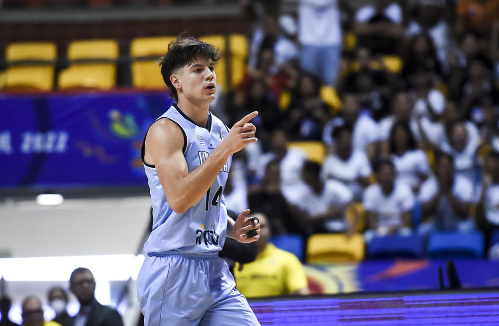 Joaquín Rodríguez en el partido entre Uruguay y Colombia en la AmeriCup. Foto: @fubbuy.