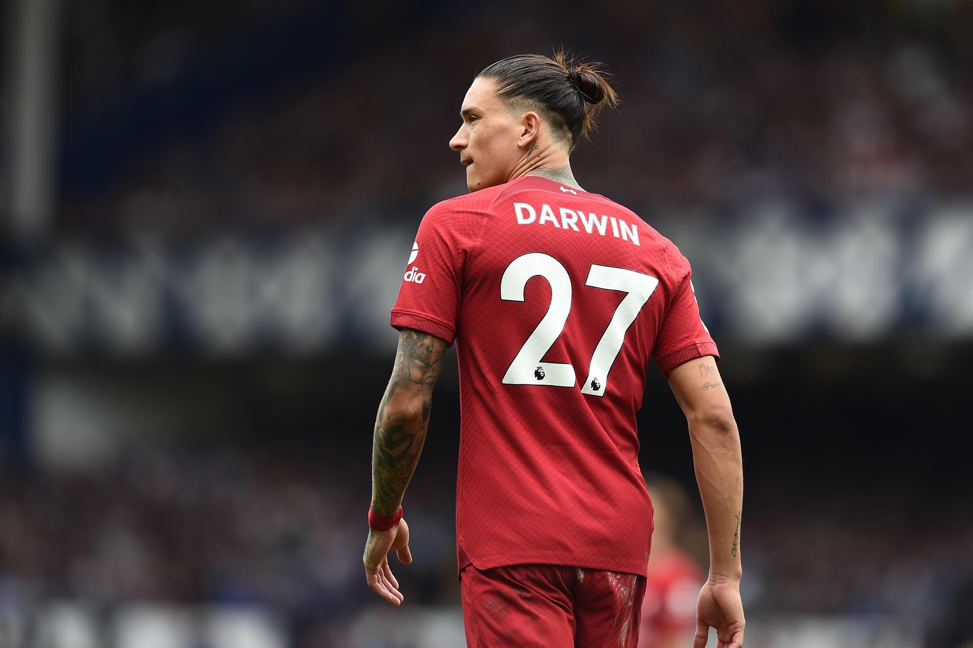 Darwin Núñez con Liverpool. Foto: EFE.